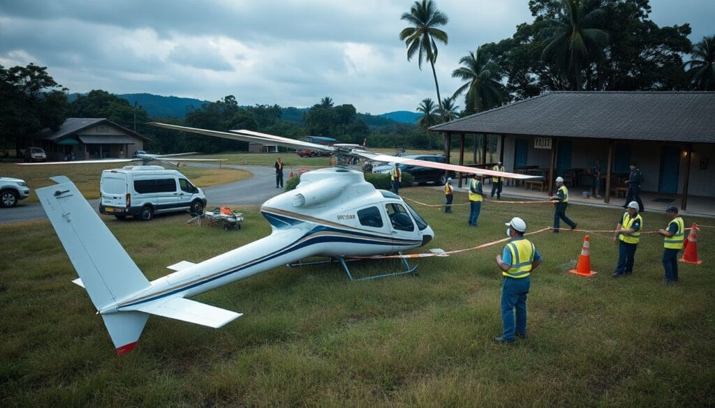 Helicóptero cai perto de restaurante em São Roque