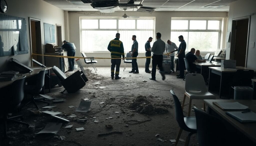 Cerca de 30 feridos no desabamento do teto da Secretaria de Educação