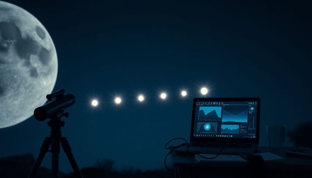 Sequência de impactos na Lua registra clarões