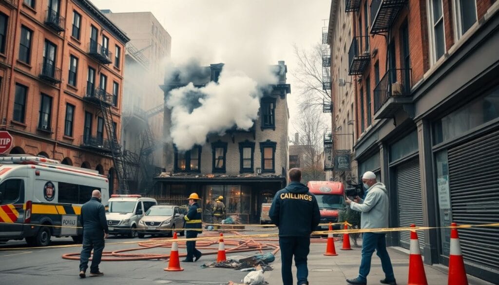 Fumaça persiste após incêndio no Centro de Porto Alegre