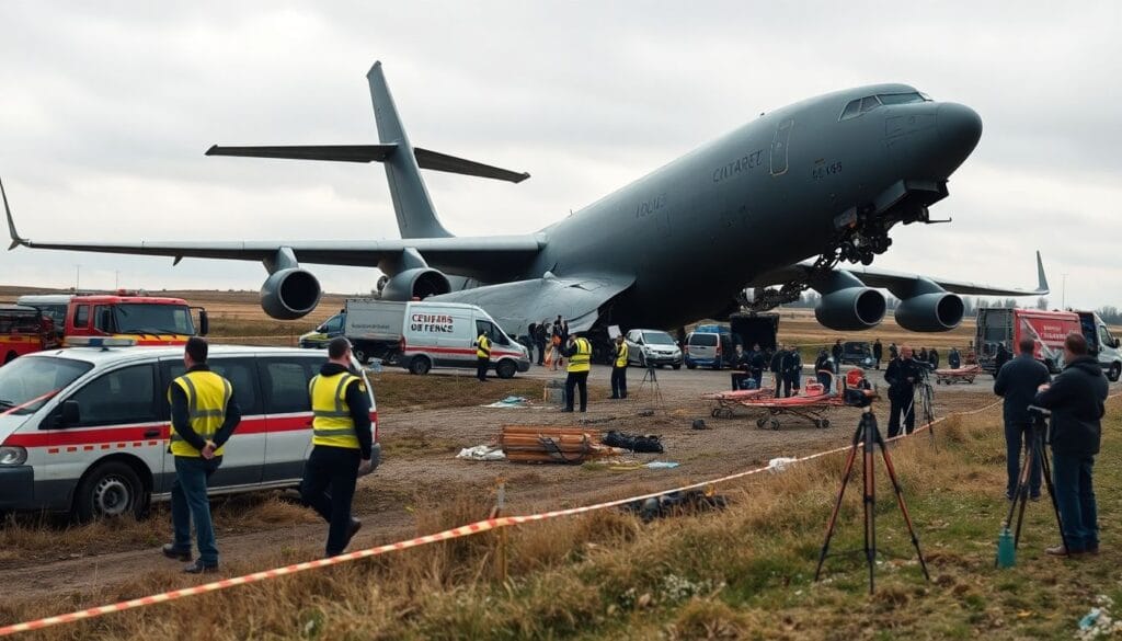 Avião militar C-130 caiu perto de Sighnaghi; comunicação turca indica pelo menos 20 mortos.