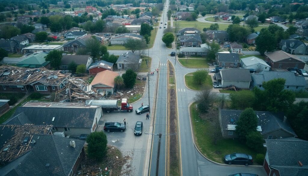 Satélites e drones registram destruição em Rio Bonito do Iguaçu; Defesa Civil avalia extensão dos danos.
