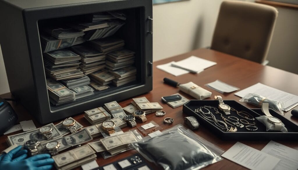 Polícia Federal apreendeu R$1,1 milhão, 23 relógios e 106 joias; cofre ligado a deputado é foco das diligências.