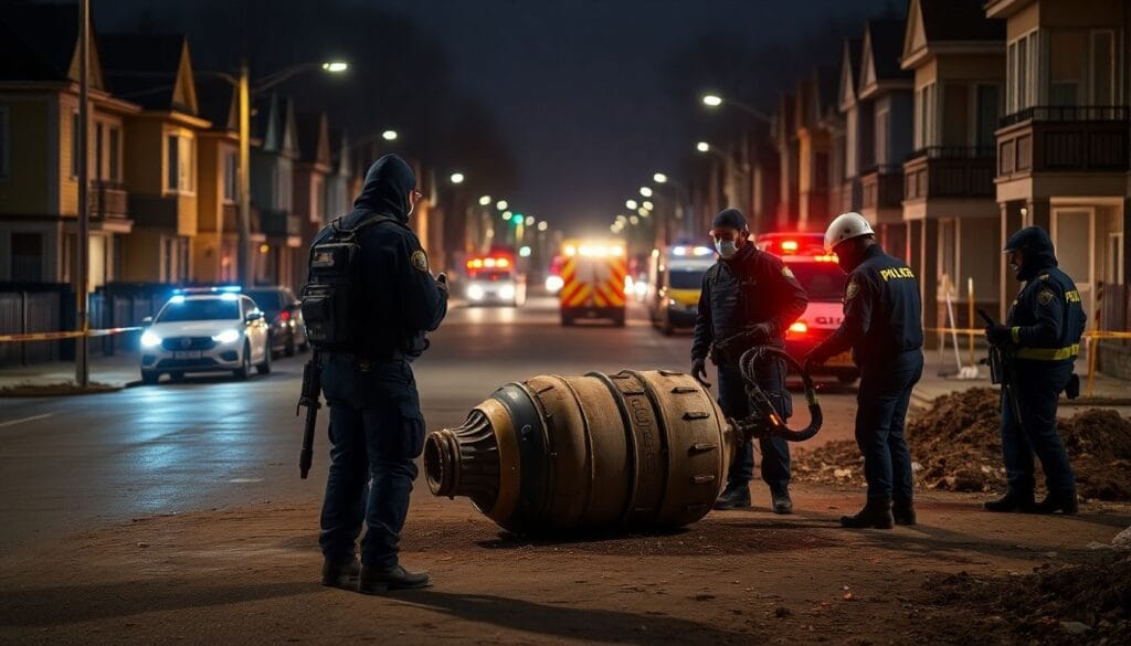 Artefato de 450 kg levou à retirada de mais de 20 mil moradores e operação de desativação durante a noite.