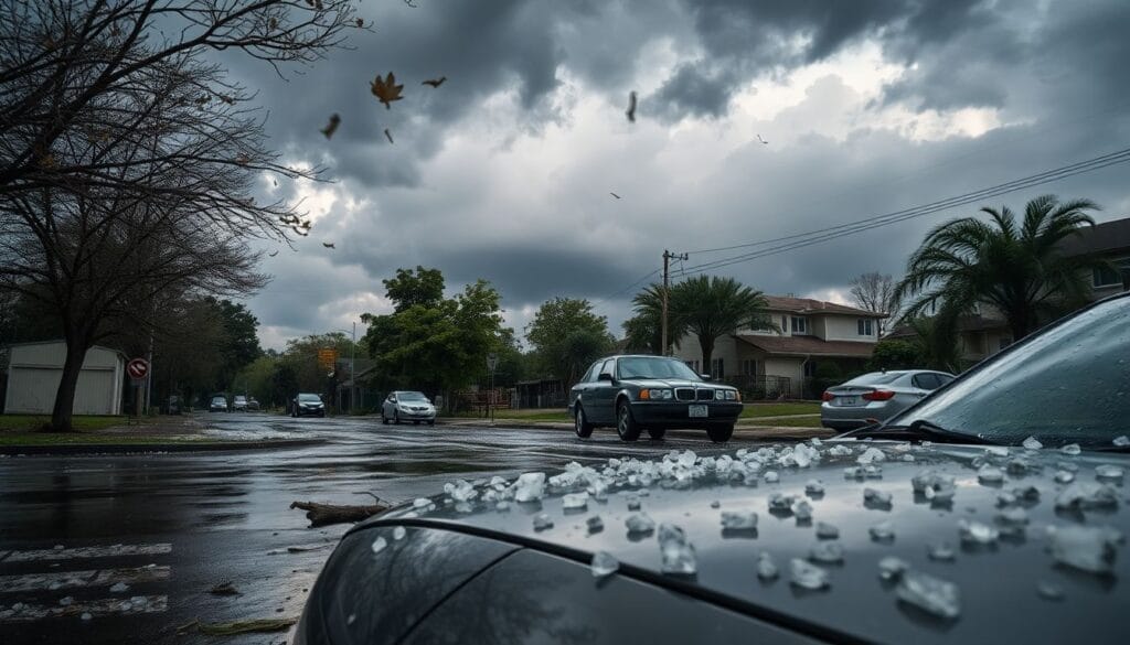 INMET alerta para temporais com vento forte e risco de granizo em várias regiões do Rio Grande do Sul.