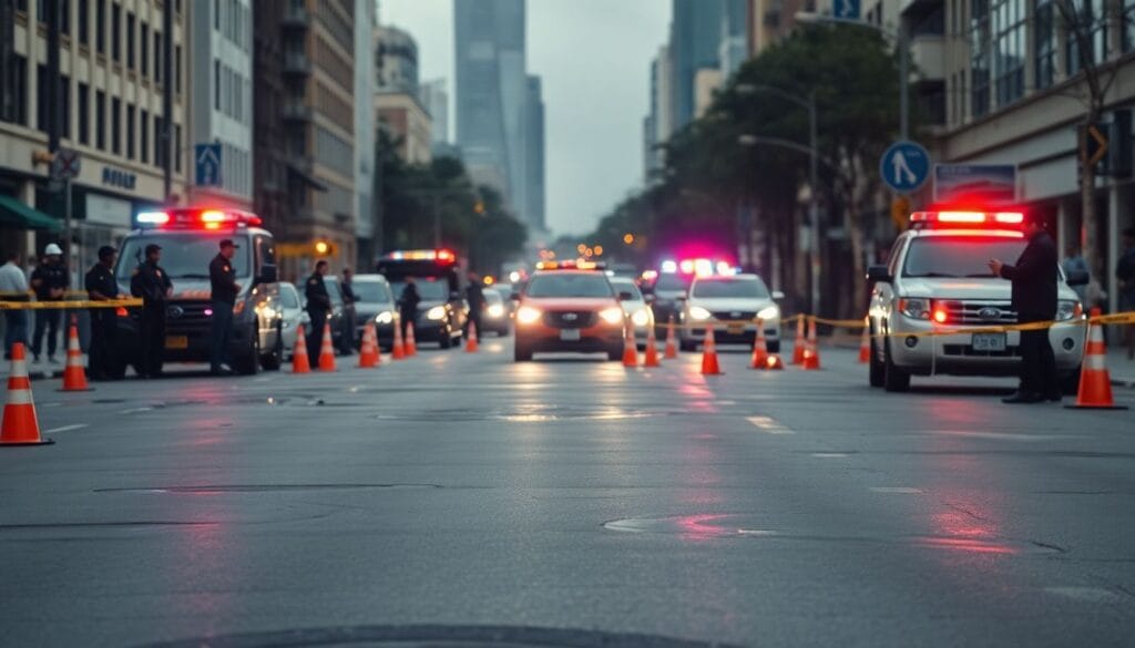 Tiros e perseguições entre policiais e criminosos bloquearam trecho da Avenida Brasil; moradores relataram pânico.