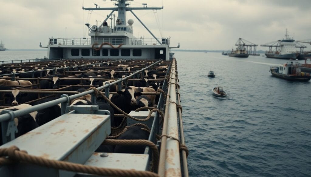 Cargueiro Spiridon II permanece há cerca de dois meses ancorado com quase 2.900 bovinos.