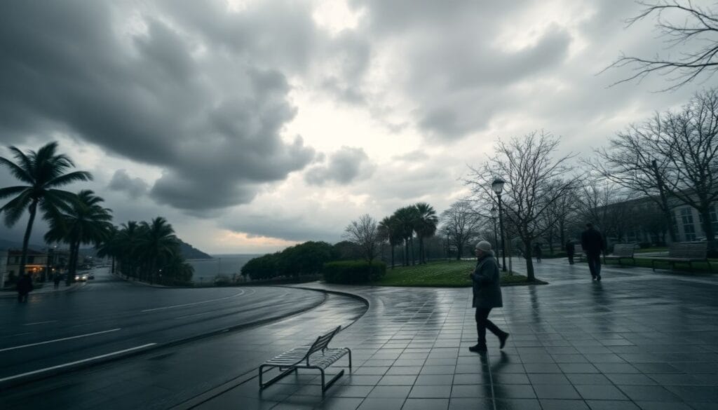Frente fria avança no feriado e eleva risco de temporais no Norte e Nordeste, com queda de temperatura no Sul.