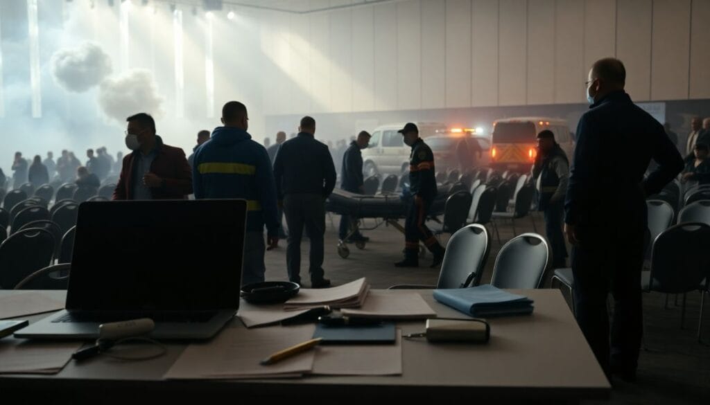 Fogo em pavilhão da COP30 em Belém provocou evacuação da blue zone e atendimento por inalação de fumaça.