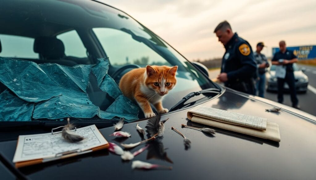 Motorista atingida por gato arremessado por águia nos EUA