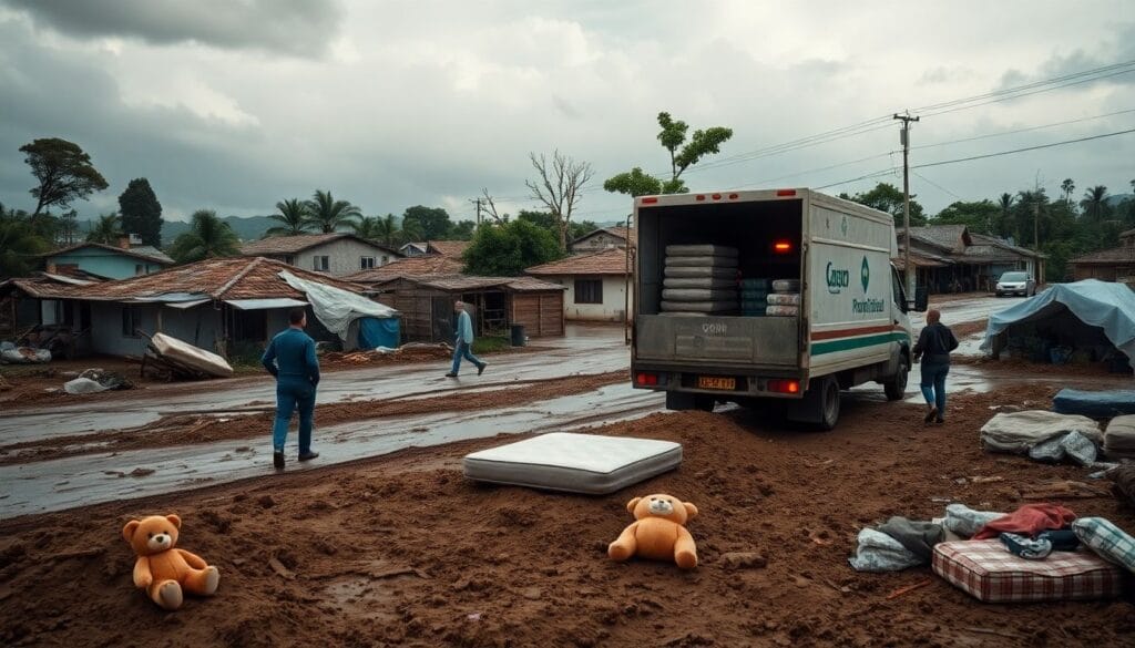 Chuva forte causa destruição e atinge 25 cidades em SC