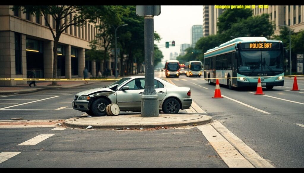 Carro colide com poste na Cristiano Machado, em BH