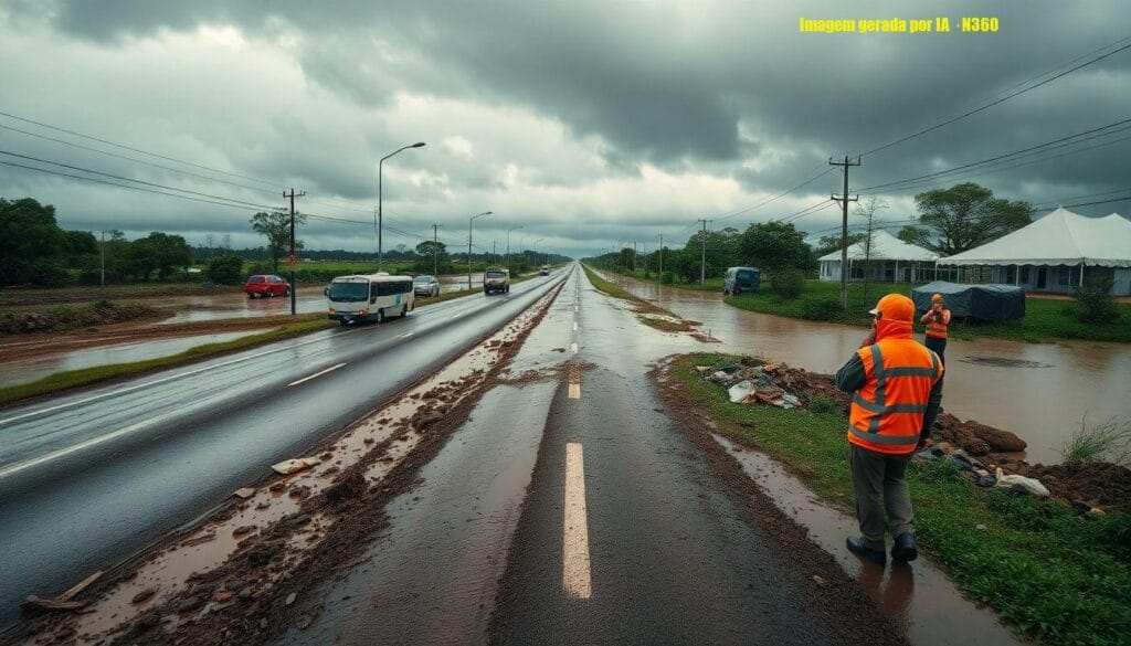 Chuva supera 200 mm e causa inundações no RS