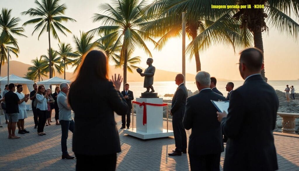 Homenagem a Brigitte Bardot com escultura em Búzios