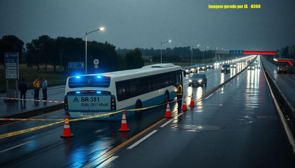 BR-381 interditada por alagamento na saída de BH