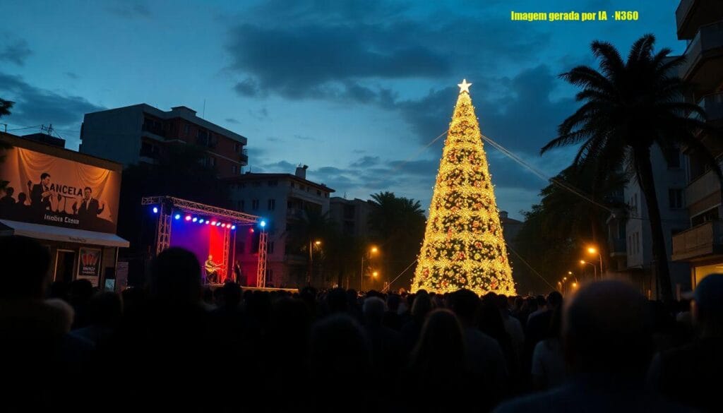 Espetáculo de luzes inaugura árvore de Botafogo