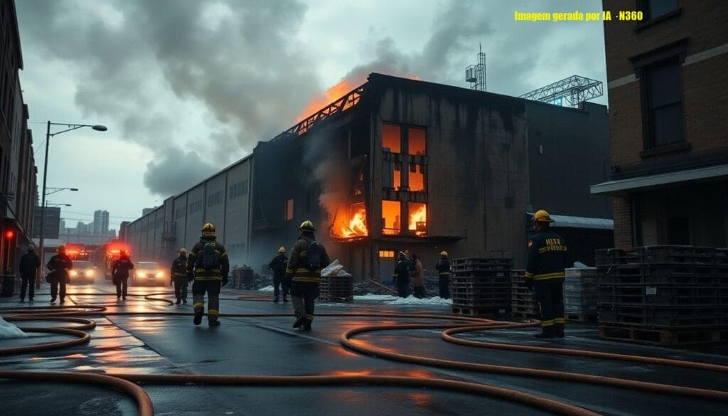 Incêndio destrói galpão e atinge outros dois em Betim