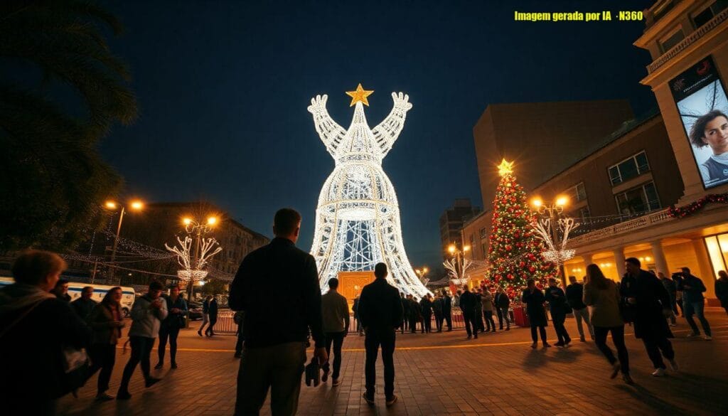 Londrina instala Papai Noel de 27 m e registra recorde