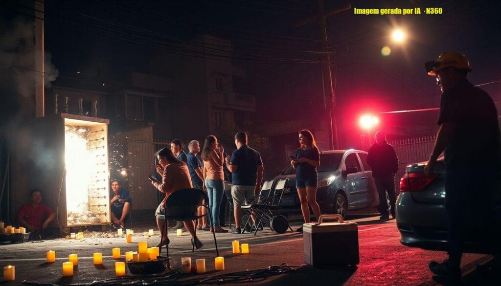 Bairro comemora retomada de energia e há nova explosão
