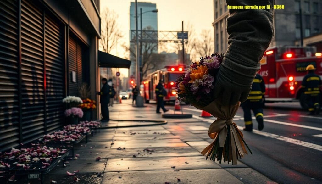 Incêndio atinge loja de flores na Mooca e mobiliza bombeiros