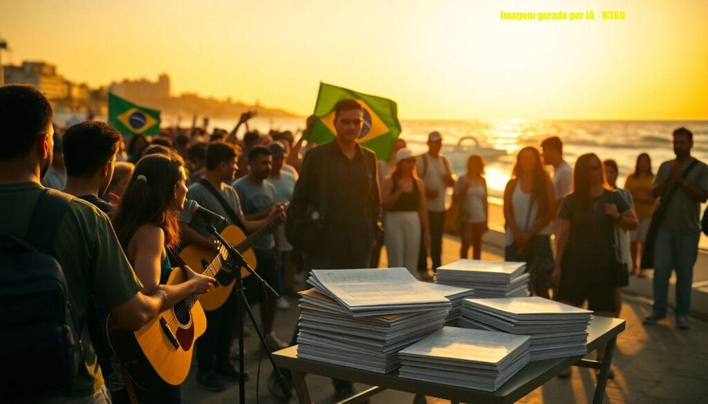 Famosos protestam contra projeto que reduz penas