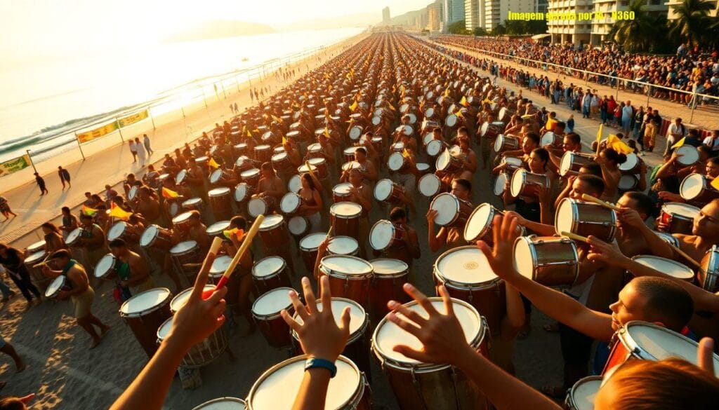 Escolas do Rio reúnem maior bateria em Copacabana