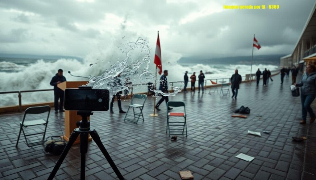 Prefeitos atingidos por onda gigante na Sicília