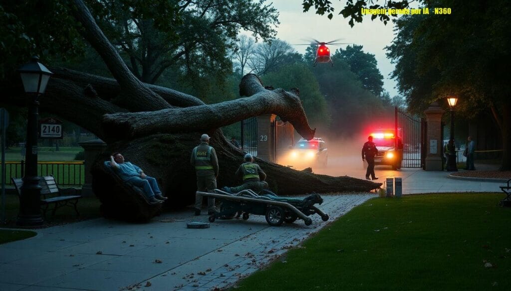 Queda de árvore no Ibirapuera fere três pessoas