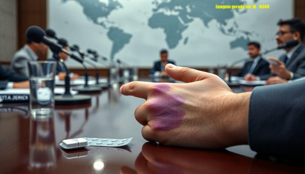 Hematoma na mão de Trump volta a ser observado em Davos