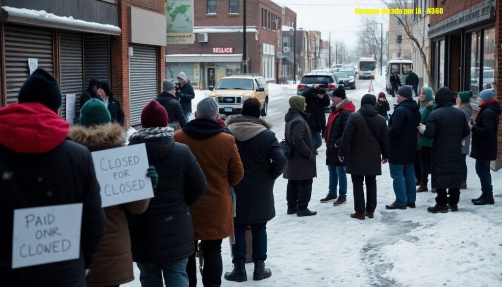 Basta!: Greve e protestos em Minnesota no frio extremo