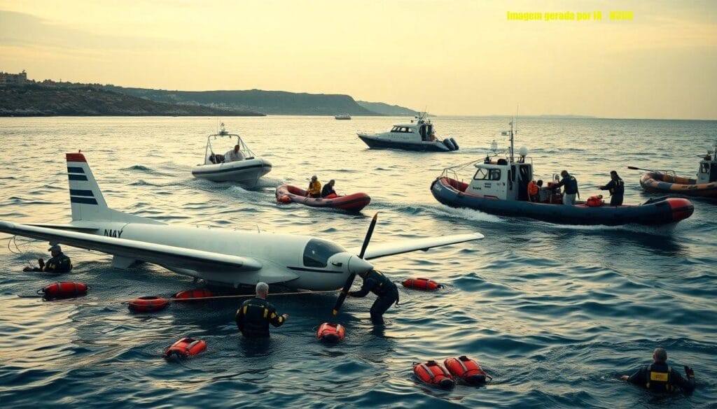 Helicóptero faz pouso forçado no mar em Cabo Frio