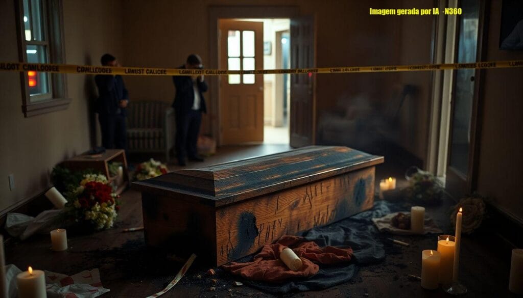 Dupla invade velório e ateia fogo em caixão em Teresina