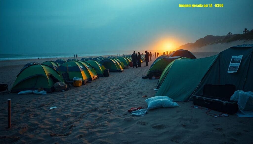 Fãs acampam em Matinhos antes de show de Gusttavo Lima