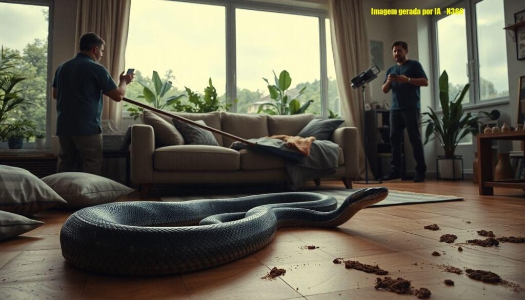 Thaila Ayala encontra cobra em casa e registra resgate