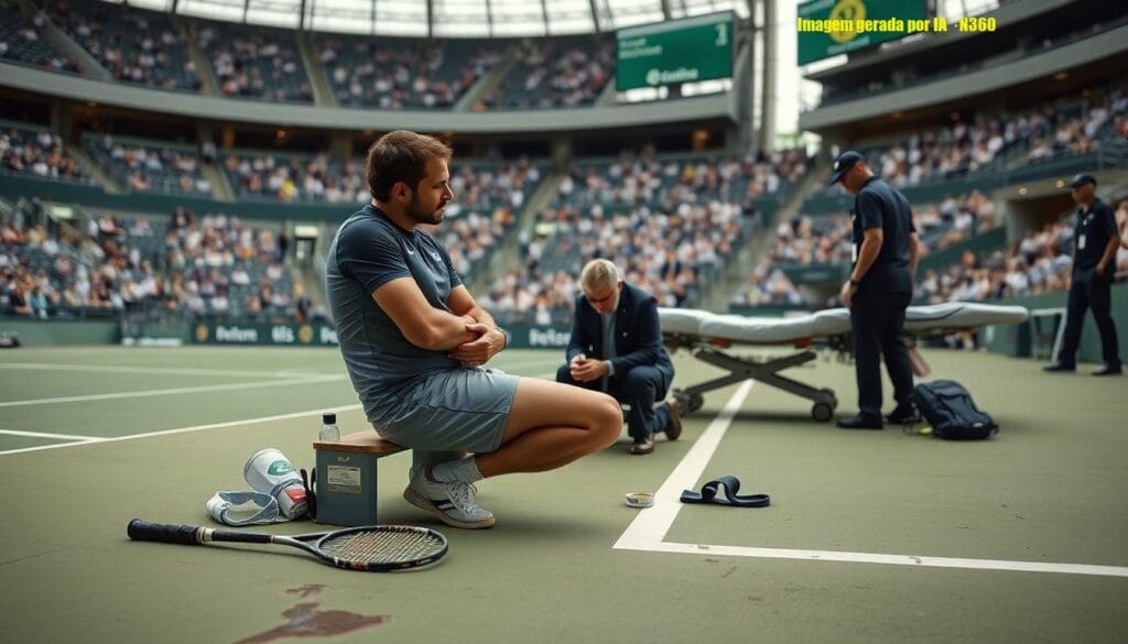 Musetti abre 2 a 0 e abandona por lesão no adutor