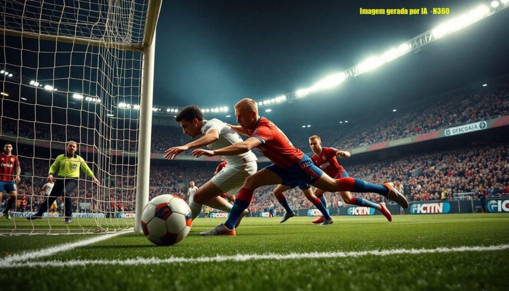 Goleiro do Barcelona impede gol ao empurrar zagueiro