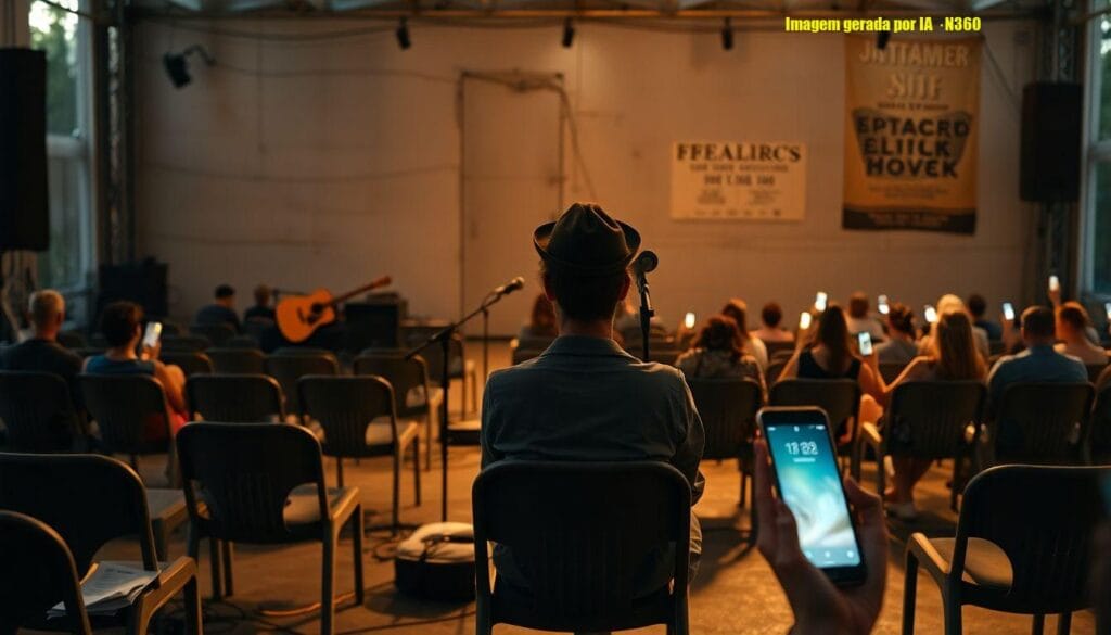Cantor lamenta plateia vazia em show gratuito
