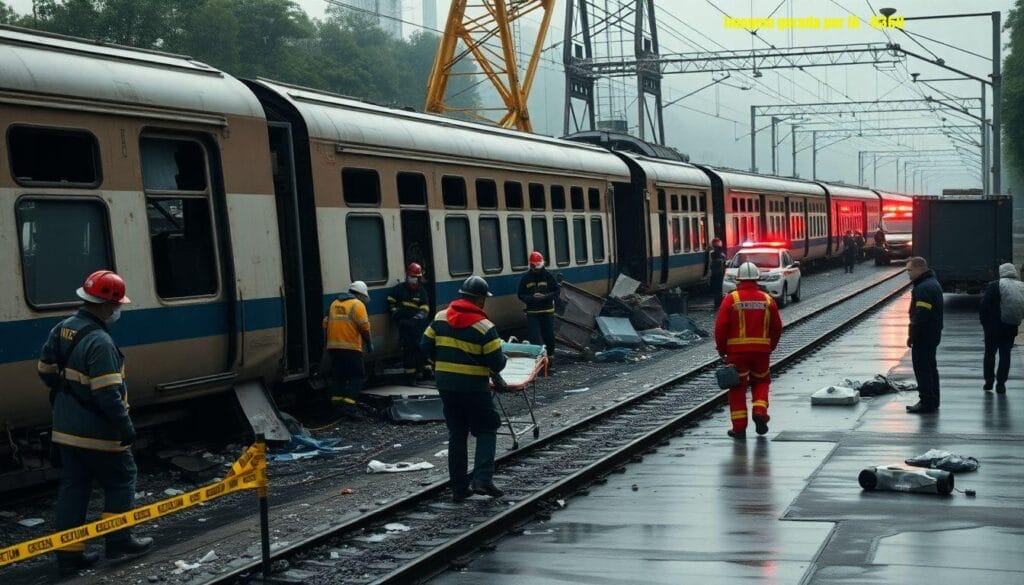 Ao menos 22 mortos após guindaste cair sobre trem na Tailândia