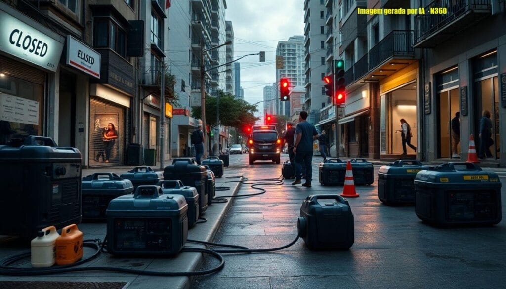 Cidade dos geradores: apagões atingem três zonas do Rio