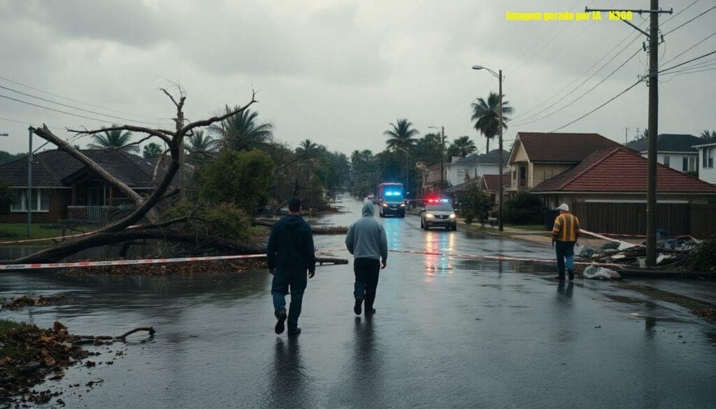 Temporal alaga ruas, derruba árvores e destelha casas na Ilha