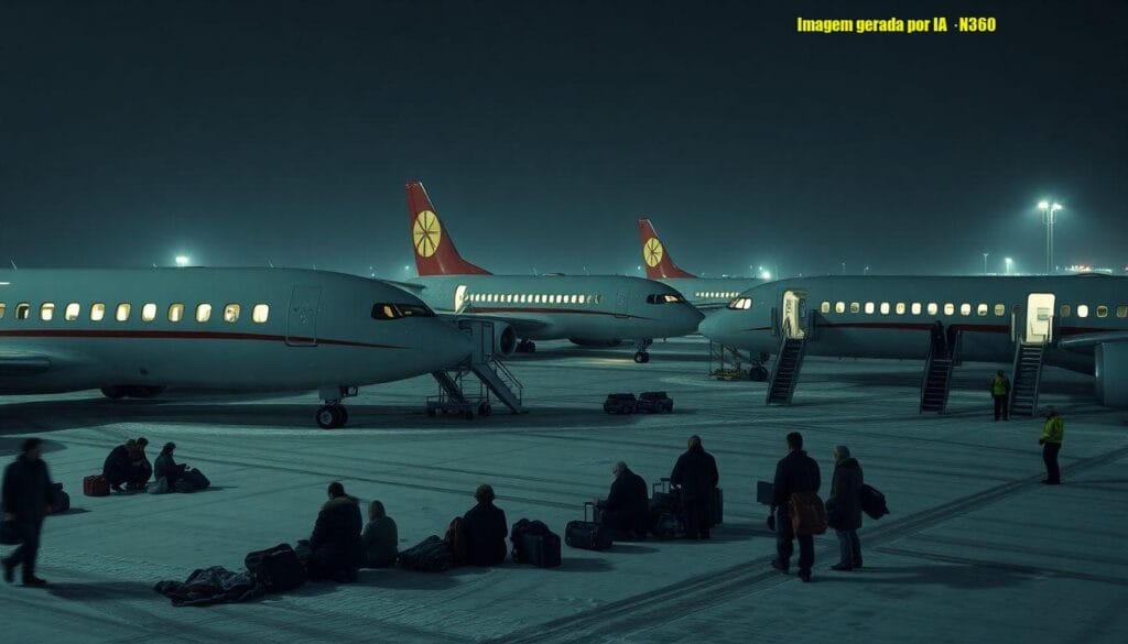 Cerca de 600 passageiros pernoitaram em aviões em Munique