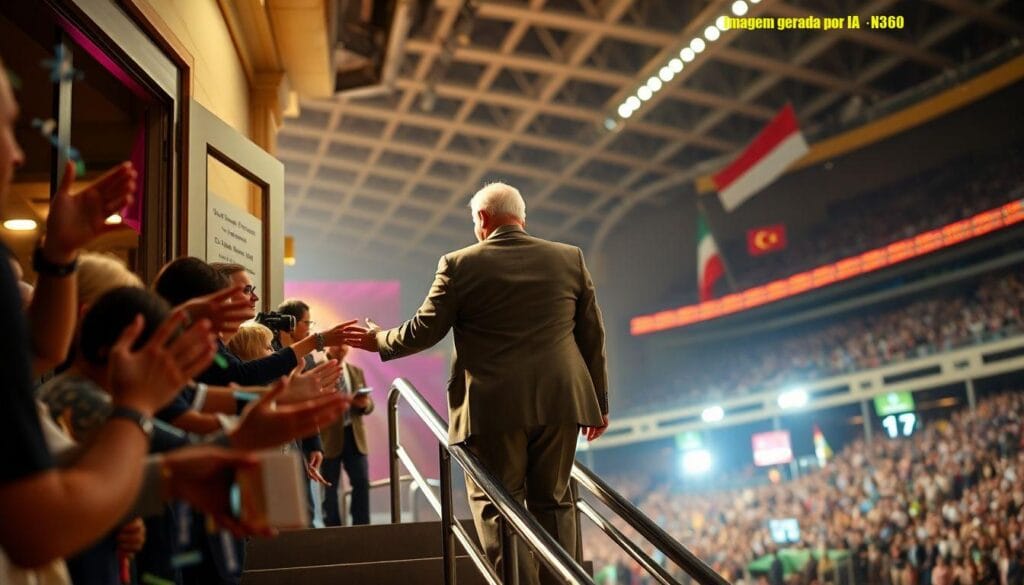 Romário é visto sorrindo ao sair de camarote na Sapucaí