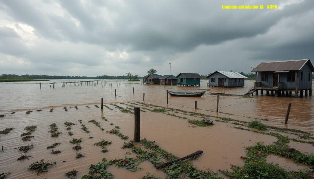 Cheia eleva tensão e causa perdas no Velho Chico