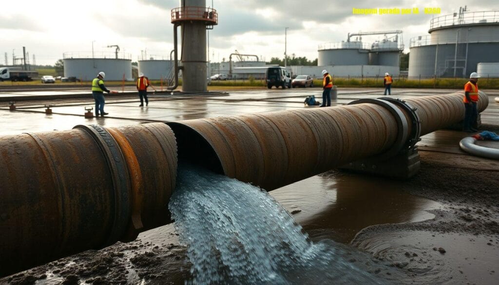 Vazamentos em adutora da Cedae reduzem Guandu a 50%