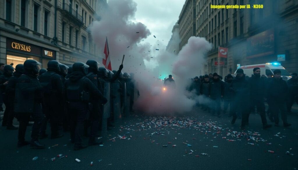 Protestos em Milão acabam em confronto na Olimpíada