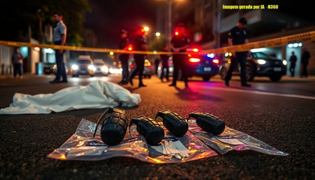 Homem morre e outro é preso; quatro granadas apreendidas