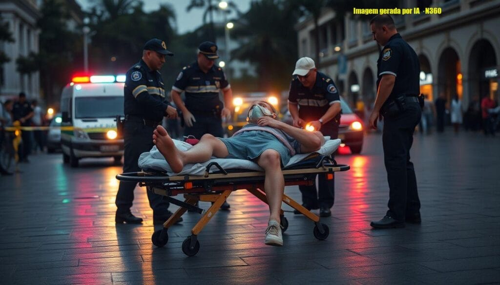 Acidente com alegoria deixa integrante hospitalizado