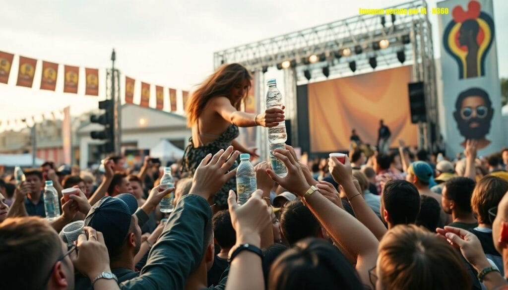 Luísa Sonza supera atraso, compra água e anima o público