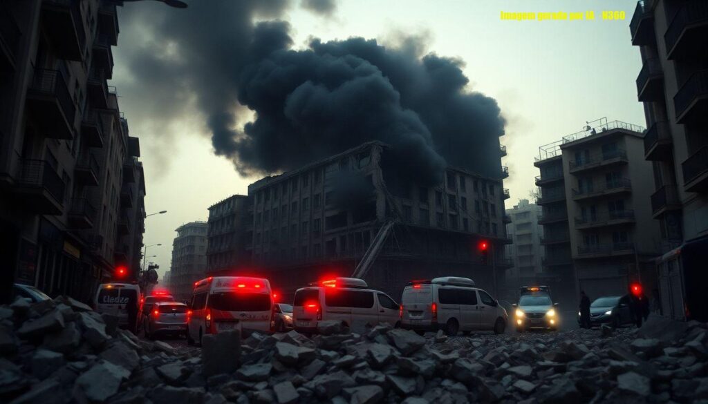 Ataque aéreo atinge prédio em Beirute; vídeos mostram fumaça