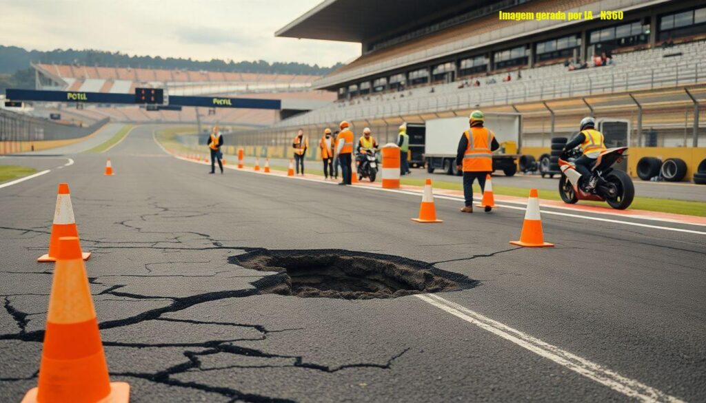 Buraco na pista altera cronograma da MotoGP em Goiânia